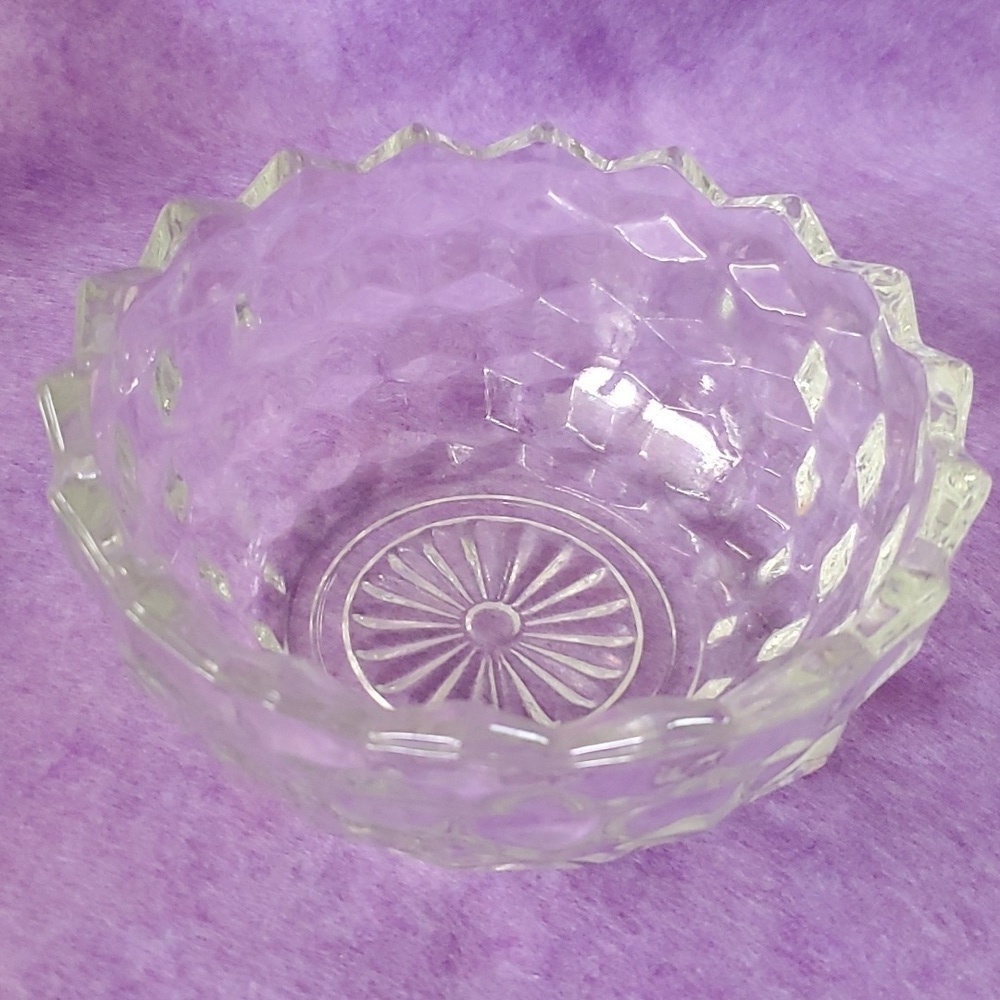 Vintage Whitehall Fostoria Cubist Clear Glass Bowl #2056